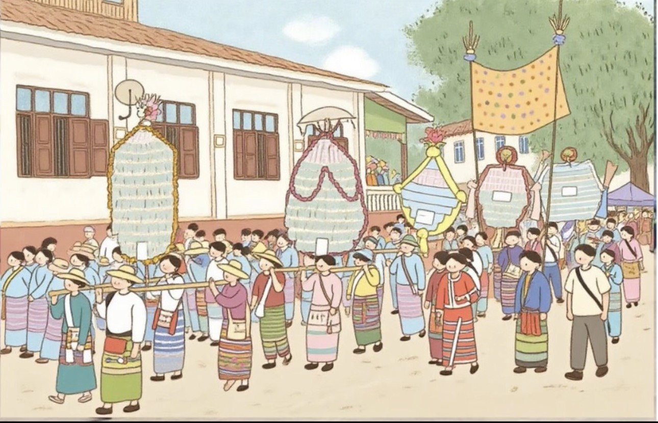 卡提那節 ကထိန်ပွဲ（Ka Htein Pwe）Tansaungmone-Month